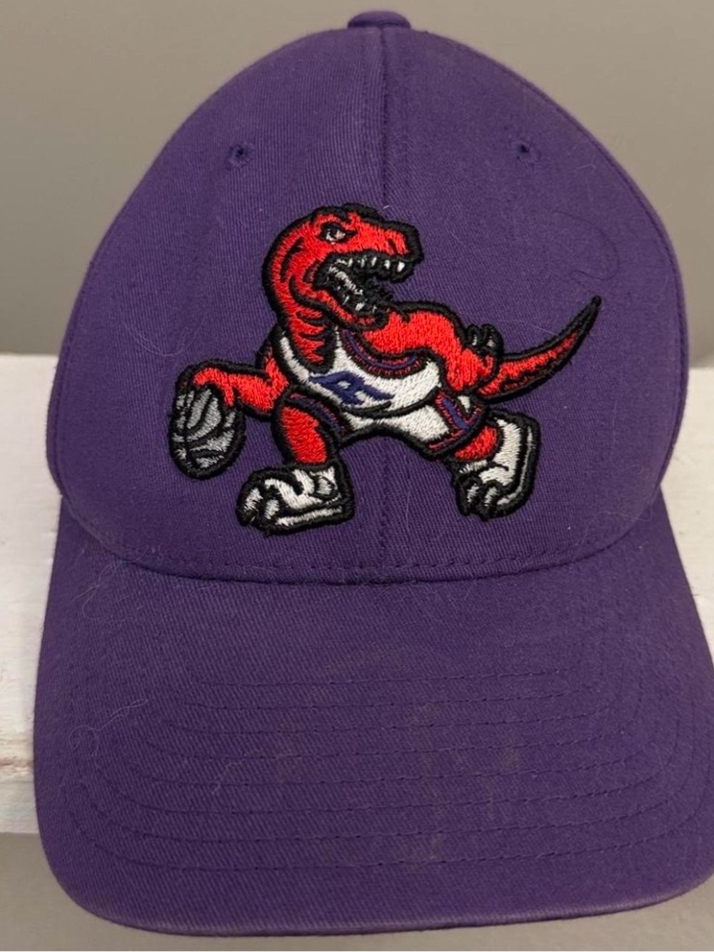 Mitchell & Ness Purple Cap with Red Dino Logo